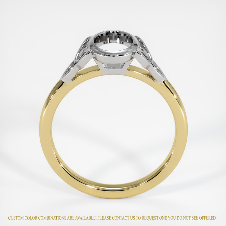 14K White & Yellow Bezel Ring Setting