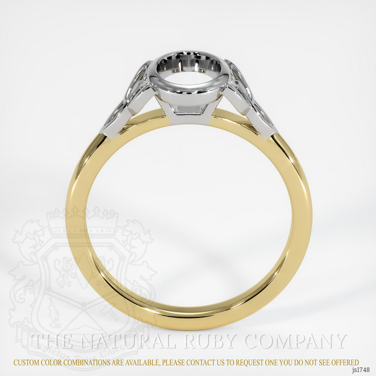 14K White & Yellow Bezel Ring Setting
