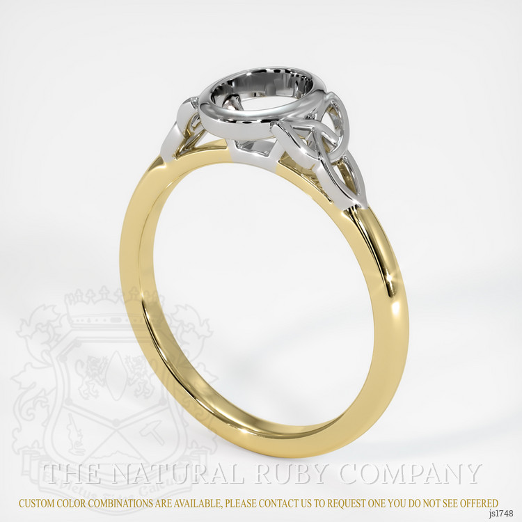 18K White & Yellow Bezel Ring Setting