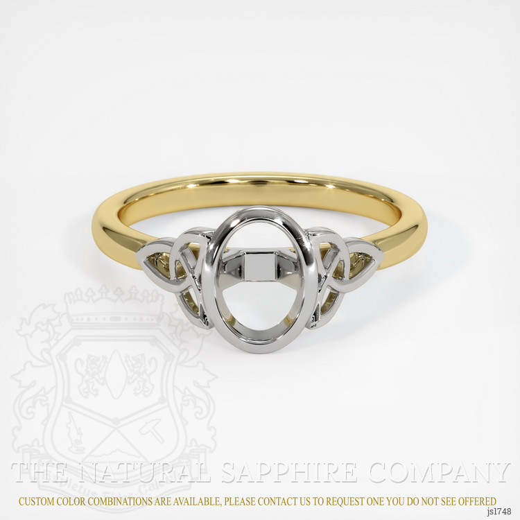 18K White & Yellow Bezel Ring Setting