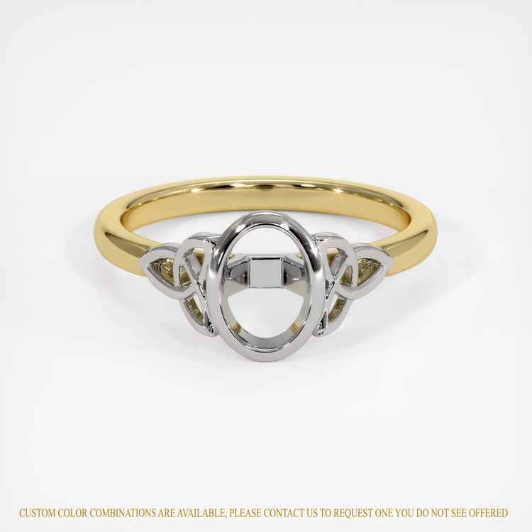 18K White & Yellow Bezel Ring Setting