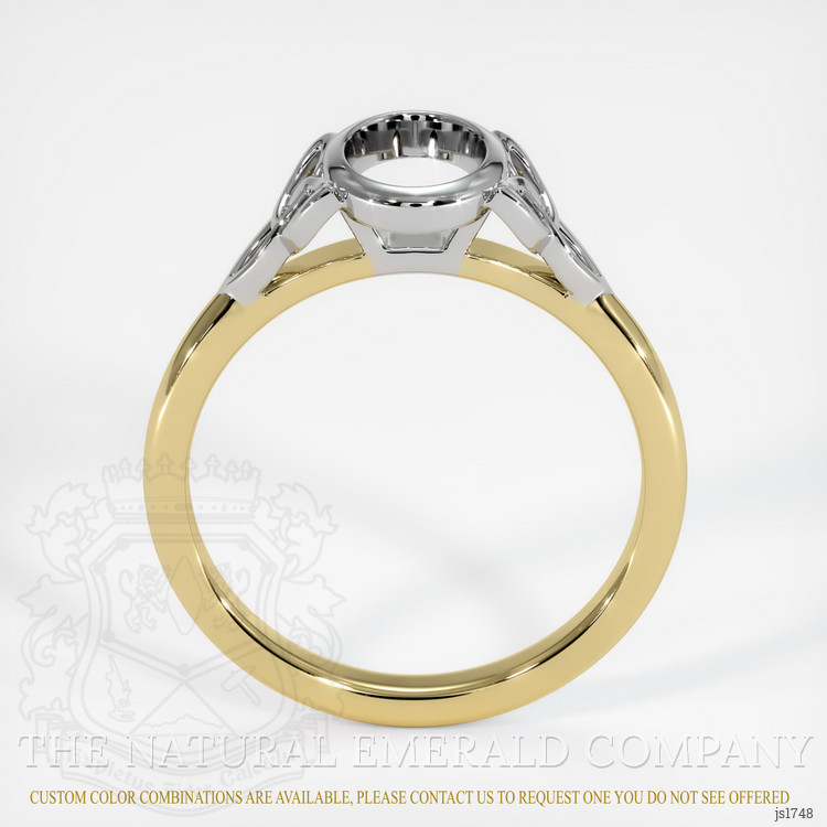 18K White & Yellow Bezel Ring Setting