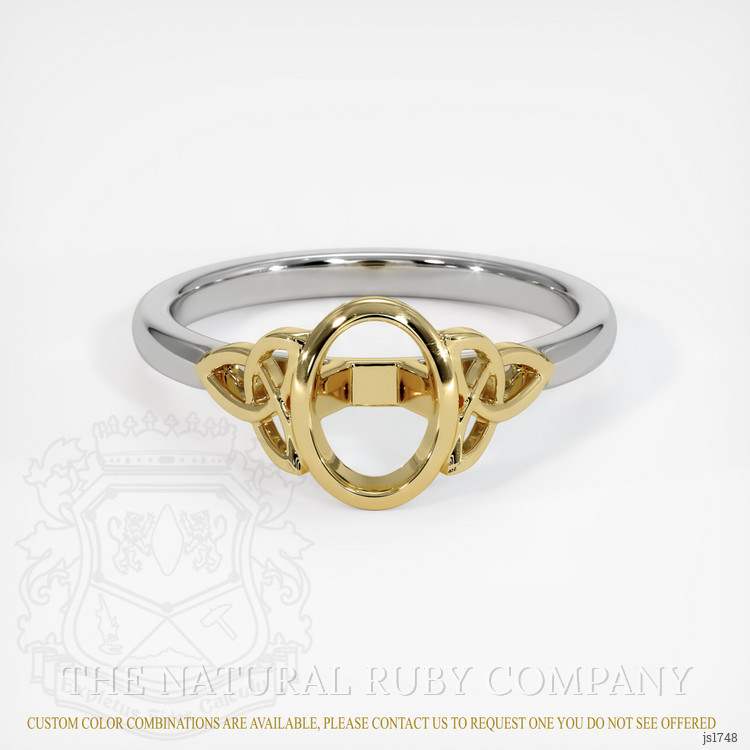 14K Yellow & White Bezel Ring Setting