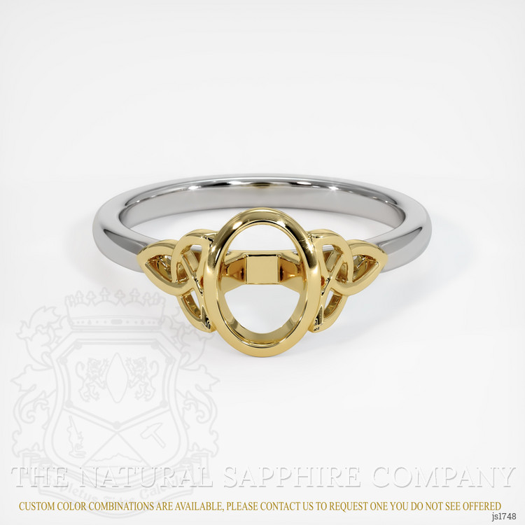 18K Yellow & White Bezel Ring Setting