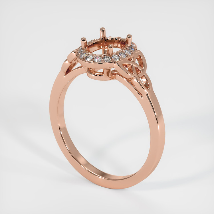 14K Rose Gold Pave Ring Setting