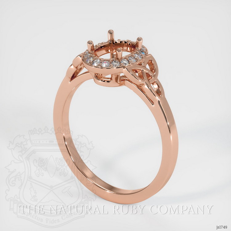 14K Rose Gold Pave Ring Setting