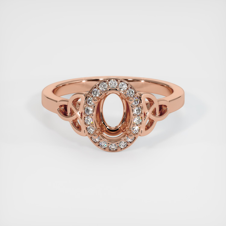 14K Rose Gold Pave Ring Setting