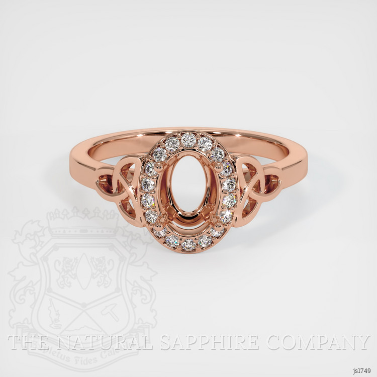 14K Rose Gold Pave Ring Setting