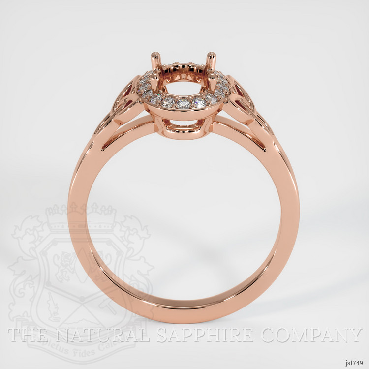 14K Rose Gold Pave Ring Setting
