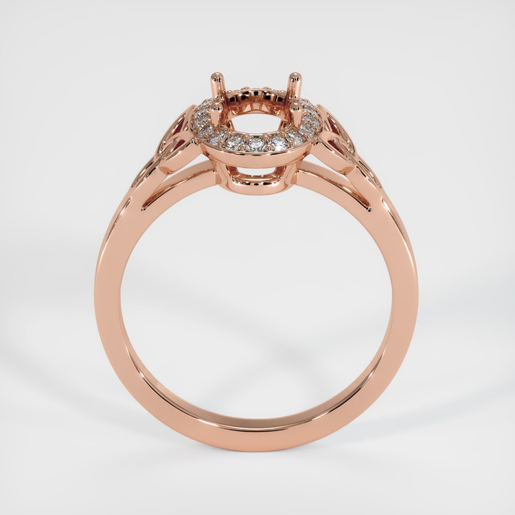 14K Rose Gold Pave Ring Setting