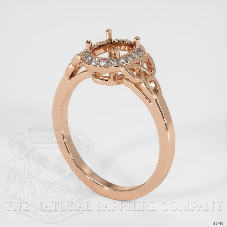 18K Rose Gold Pave Ring Setting