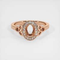 18K Rose Gold Pave Ring Setting Image