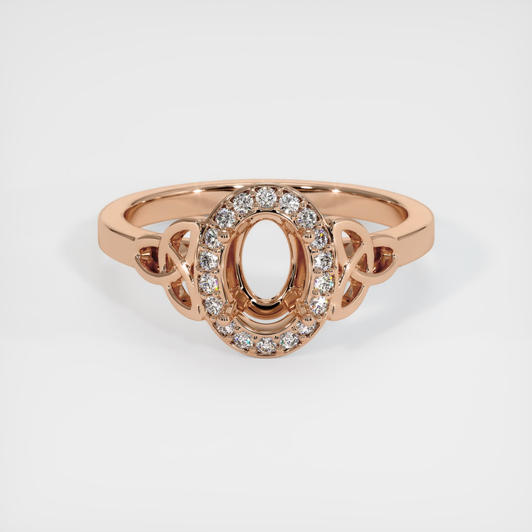 18K Rose Gold Pave Ring Setting