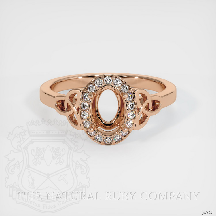 18K Rose Gold Pave Ring Setting