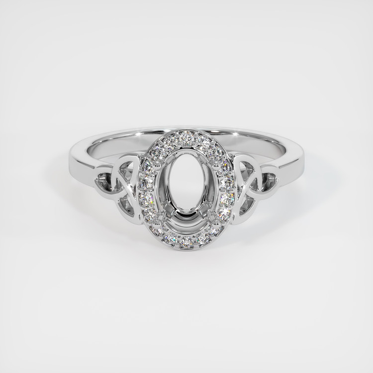 14K White Gold Pave Ring Setting