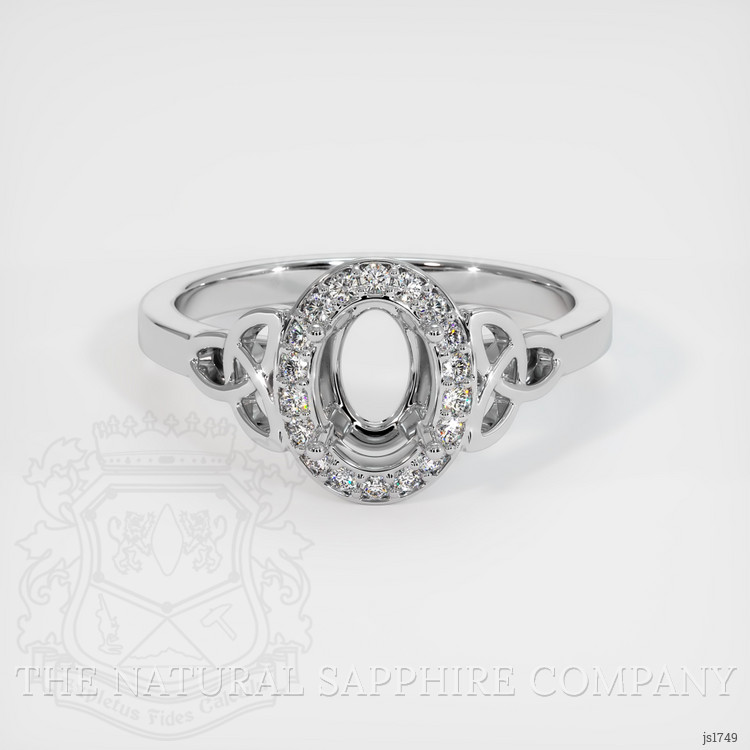 14K White Gold Pave Ring Setting