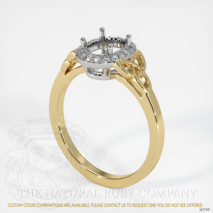 14K White & Yellow Pave Ring Setting