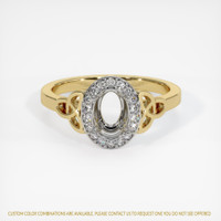 14K White & Yellow Pave Ring Setting Image
