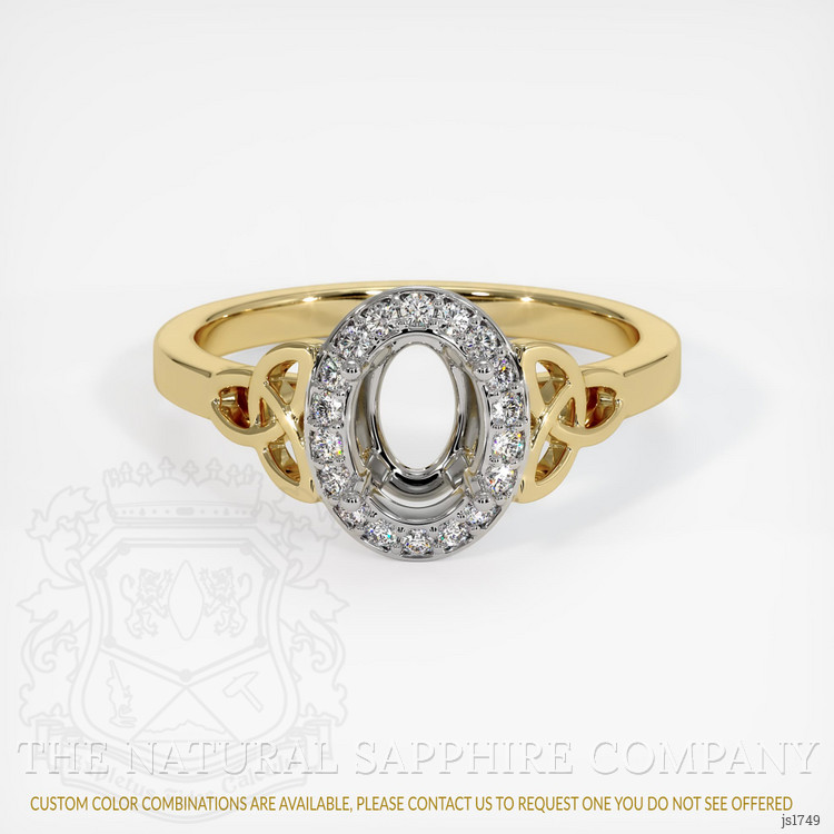 14K White & Yellow Pave Ring Setting