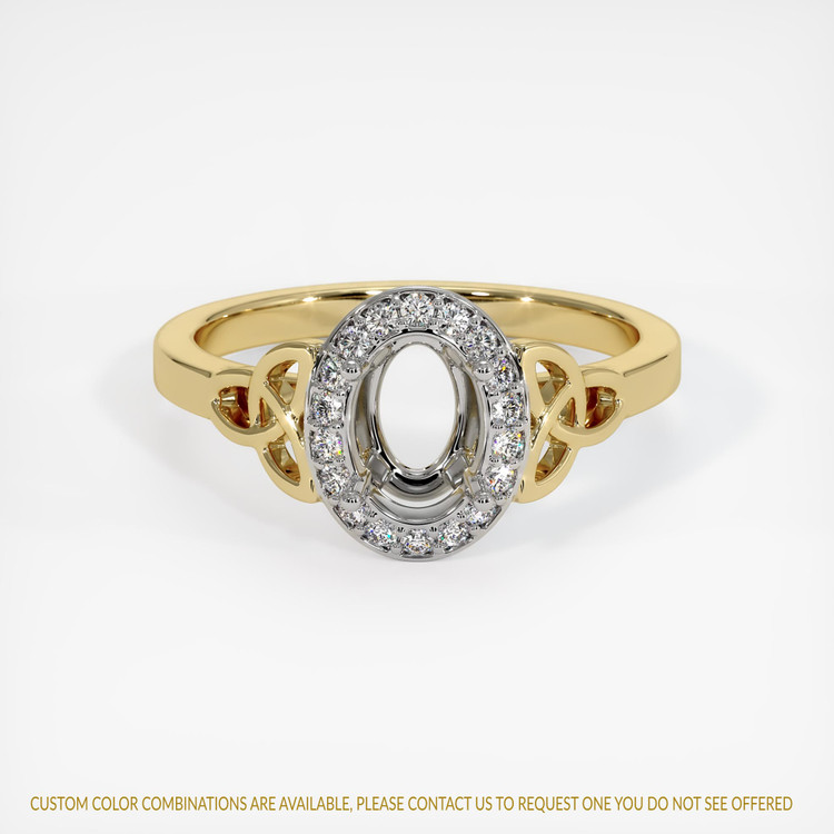 14K White & Yellow Pave Ring Setting