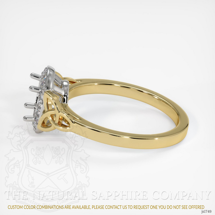 14K White & Yellow Pave Ring Setting