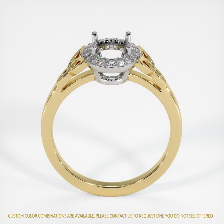 14K White & Yellow Pave Ring Setting