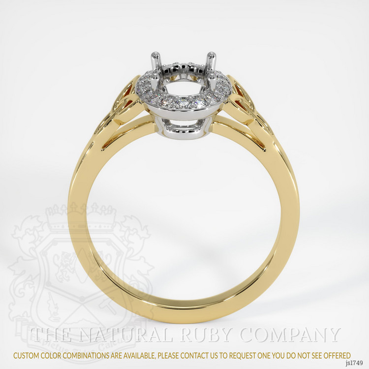 14K White & Yellow Pave Ring Setting