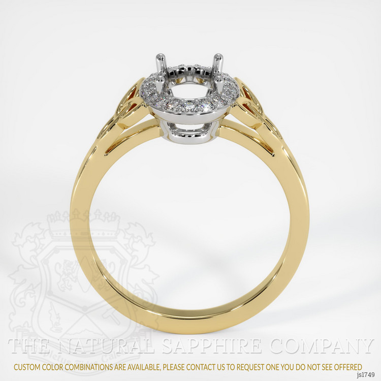 14K White & Yellow Pave Ring Setting