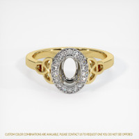 18K White & Yellow Pave Ring Setting Image