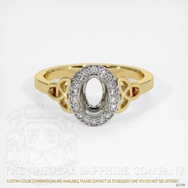 18K White & Yellow Pave Ring Setting