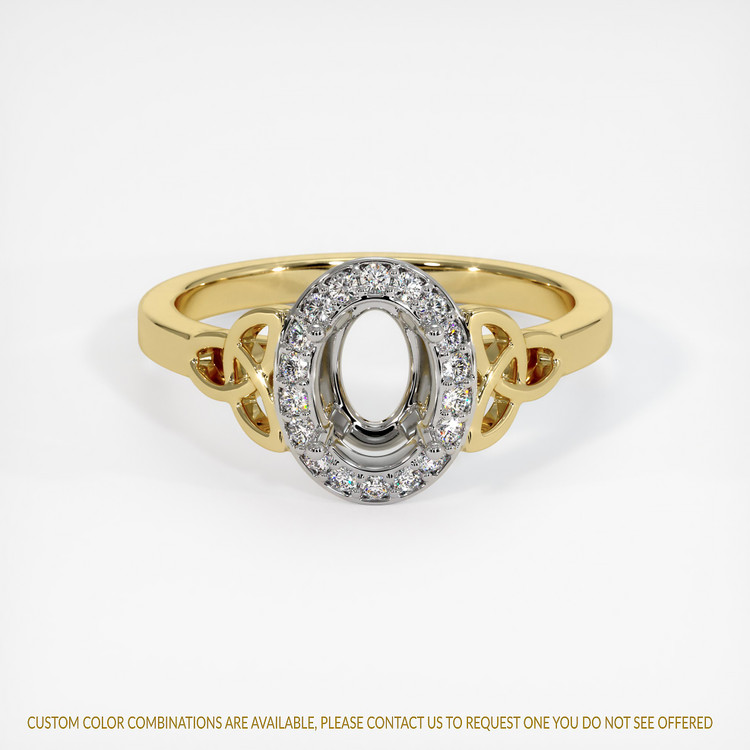 18K White & Yellow Pave Ring Setting