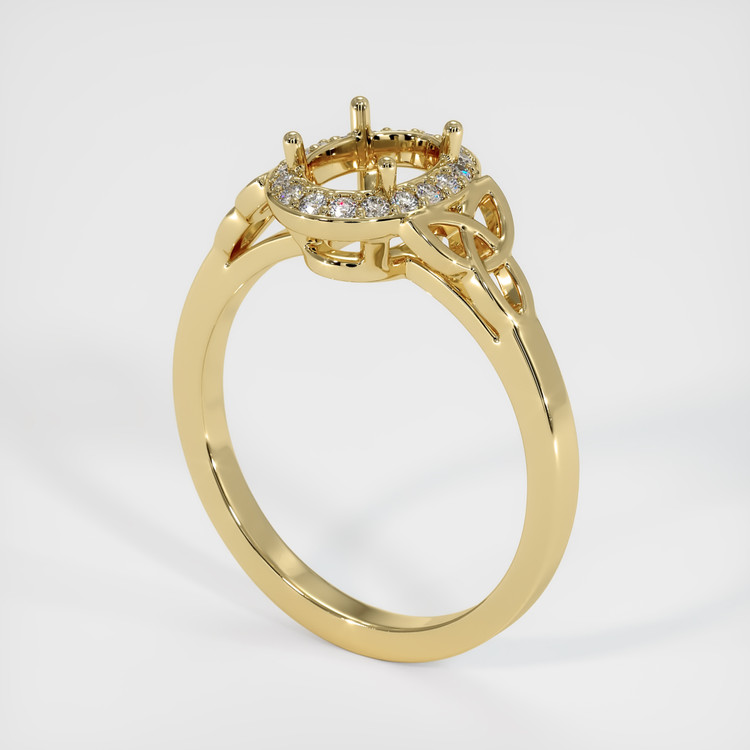 14K Yellow Gold Pave Ring Setting