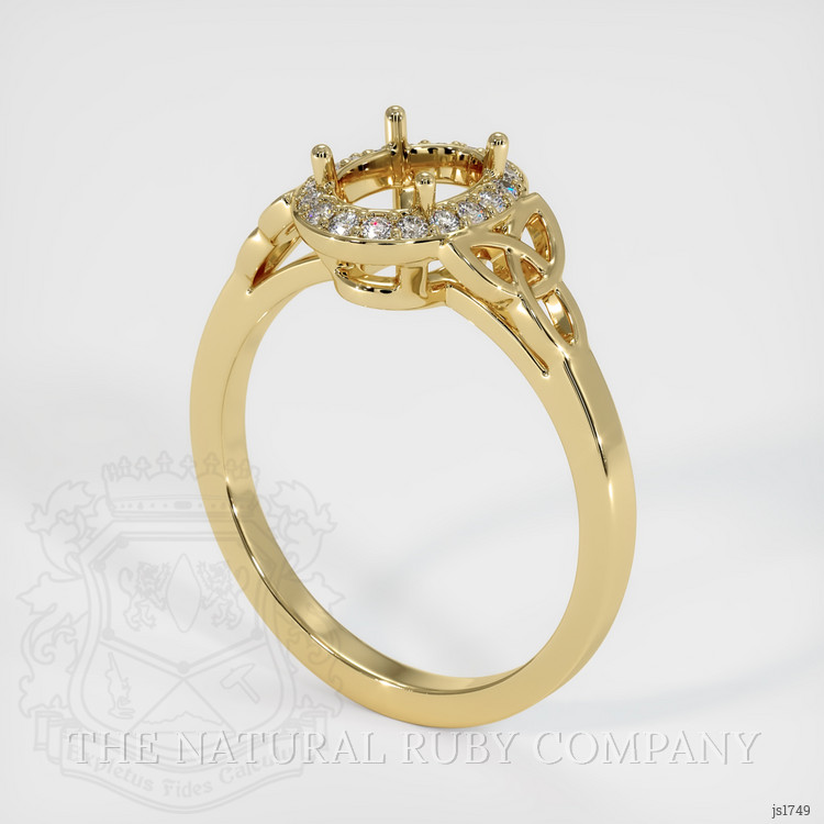 14K Yellow Gold Pave Ring Setting