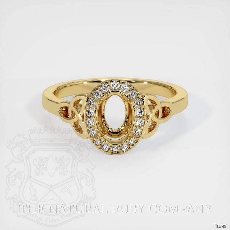 14K Yellow Gold Pave Ring Setting