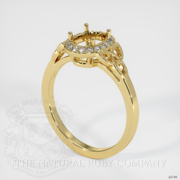 18K Yellow Gold Pave Ring Setting
