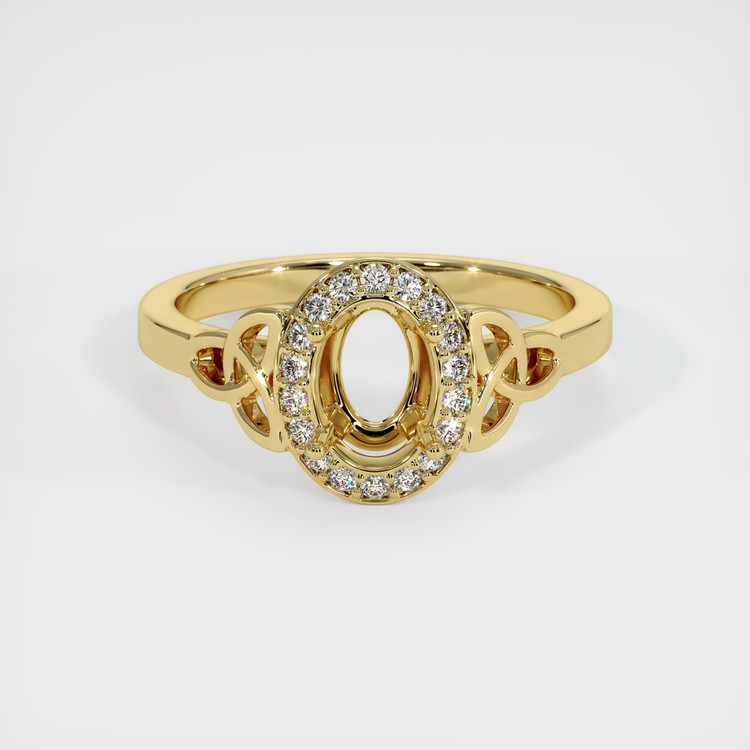 18K Yellow Gold Pave Ring Setting