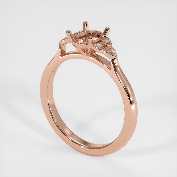14K Rose Gold Accent Stones Ring Setting