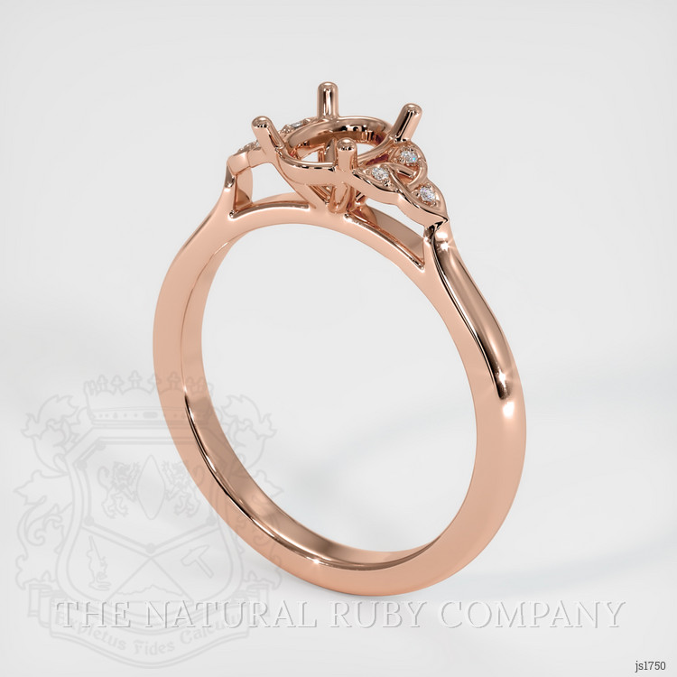 14K Rose Gold Accent Stones Ring Setting