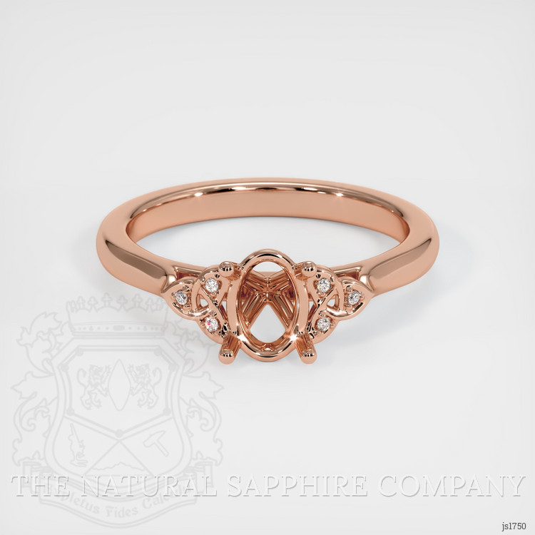 14K Rose Gold Accent Stones Ring Setting