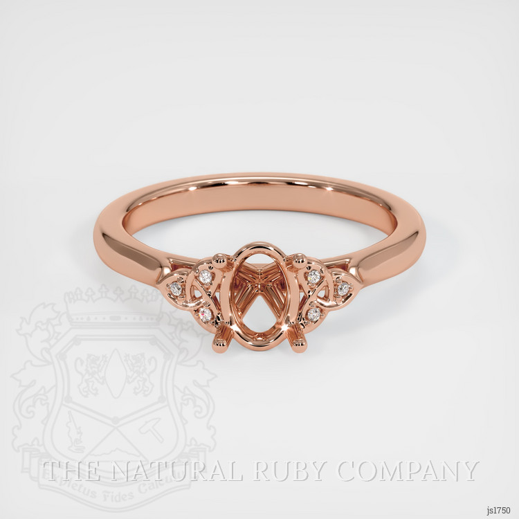 14K Rose Gold Accent Stones Ring Setting