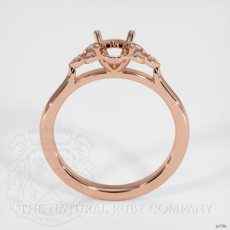 14K Rose Gold Accent Stones Ring Setting