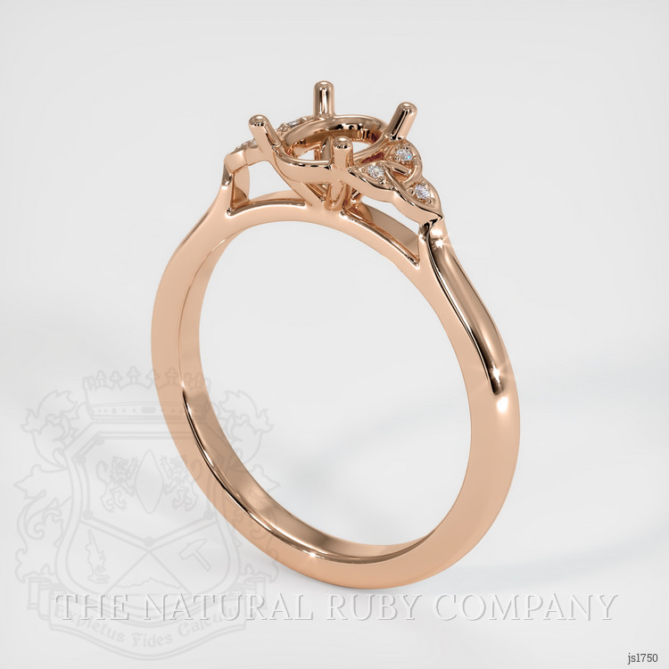 18K Rose Gold Accent Stones Ring Setting