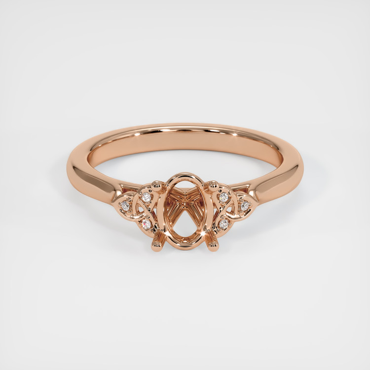 18K Rose Gold Accent Stones Ring Setting