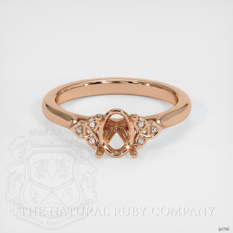 18K Rose Gold Accent Stones Ring Setting