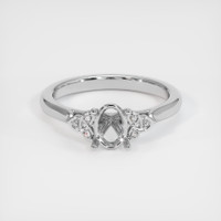 14K White Gold Accent Stones Ring Setting Image