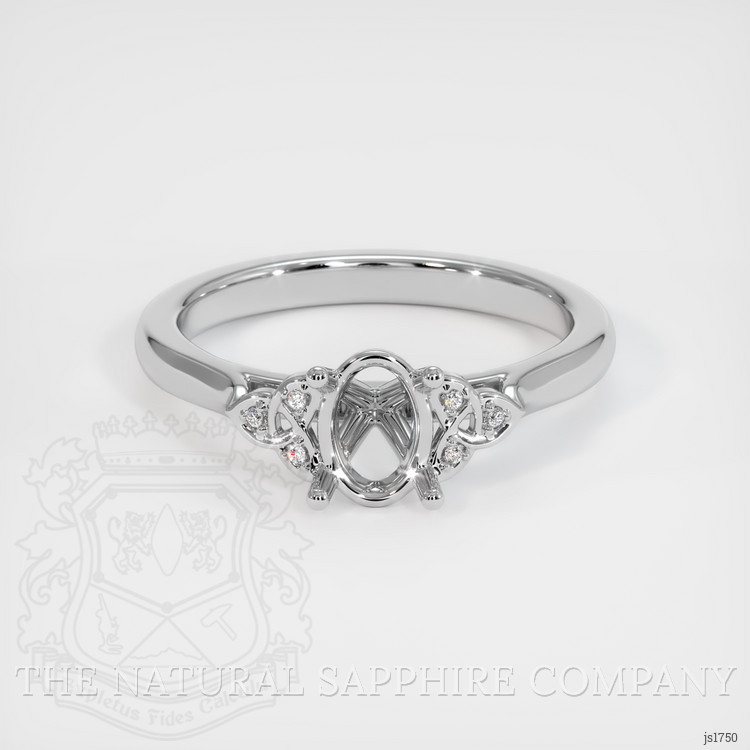 14K White Gold Accent Stones Ring Setting