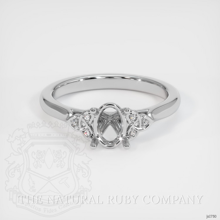 14K White Gold Accent Stones Ring Setting
