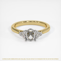14K White & Yellow Accent Stones Ring Setting Image
