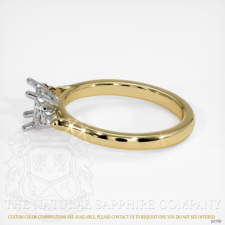 14K White & Yellow Accent Stones Ring Setting