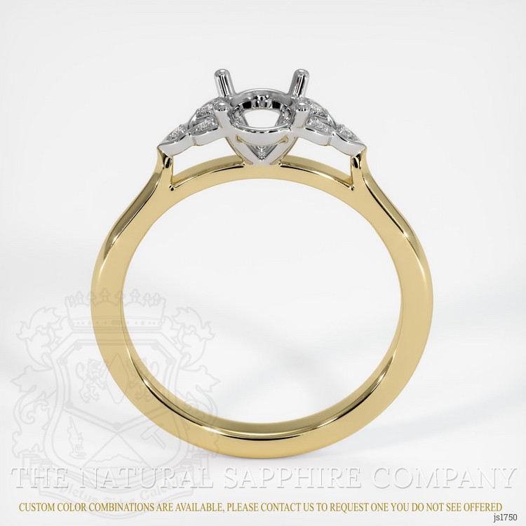 14K White & Yellow Accent Stones Ring Setting